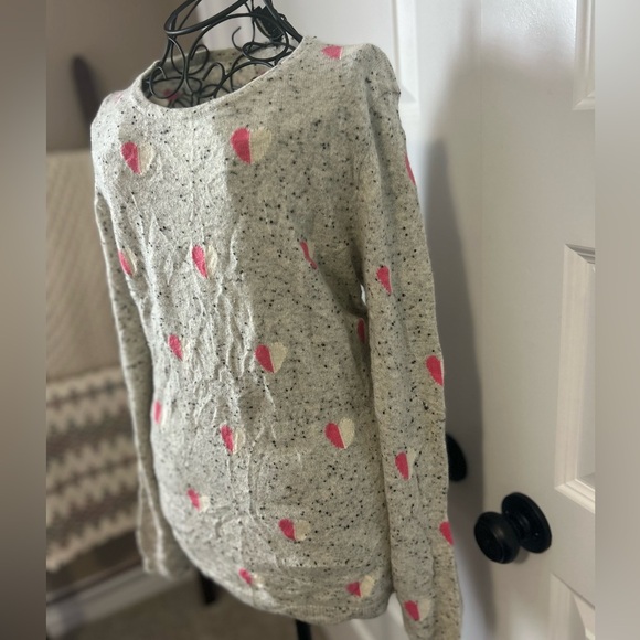 Talbots Gray Cashmere Sweater with Pink Accents - Picture 8 of 9
